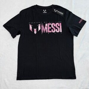 Messi Collection Mens GOAT Greatest of All Time Graphic T-Shirt Black Pink Large